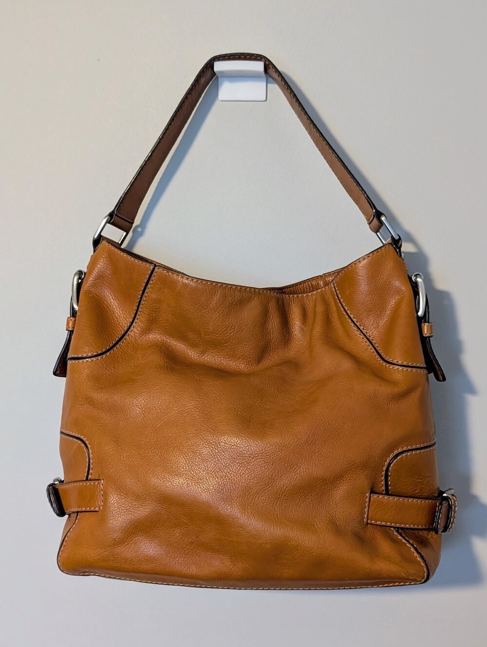 MICHAEL KORS Brookville Caramel Leather Shoulder Tote Bag w Dust Bag